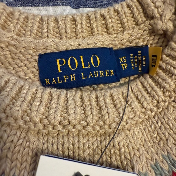 Polo by Ralph Lauren Classic Tan Knit Short Sleeve Sweater - NWT - Size XS - Picture 8 of 12